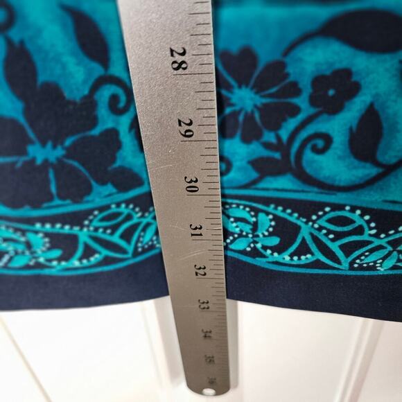 Vintage Sag Harbor Wrap Skirt Womens Size 16P Blue Abstract 90s Midi Preppy Boho - Picture 6 of 9